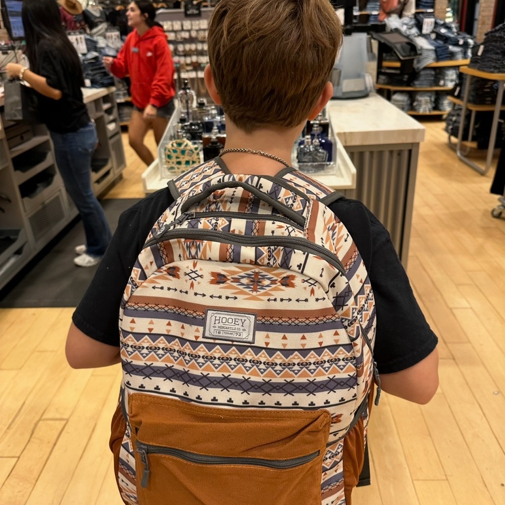 Hooey Men's Geometric Backpack - Tan and White